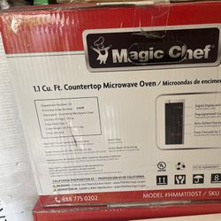  Magic Chef 1.1 Cu. Ft. Countertop Microwave Stainless Steel Brand New