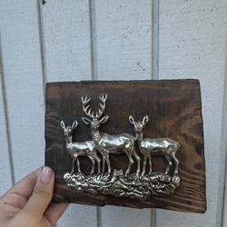 Plaques Decor Deer Animals Woodland Vintage