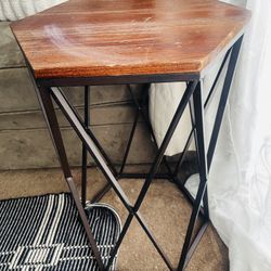  wood and metal side table