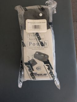New Targus TAP100 nylon accessory pouch is black with a mesh interior pocket