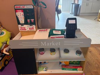 Costway Kids Grocery store with cash register, scanner blackboards toddlers