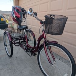 26"SCHWINN MERIDIAN UNISEX TRYCICLE CRUISER. (M/L). aluminum like New with accesories,👌🏼