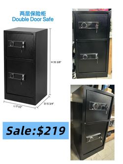 Double Door Floor Safe with Key Lock