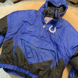 Adult Xlarge Vintage Logo Quarter zip Indianapolis Colts Puffer jacket