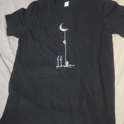Astronaut And Moon Black Shirt Medium And Large