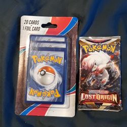 Pokemon 20 cards 1 Foil card & TCG: Sword & Shield—Lost Origin Booster Pack