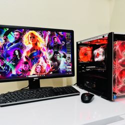 DELL Starter Gaming PC 8 Core I7 @ 3,4 GHz. GPU RADEON PRO WX4100. 128G SSD/ 1T HDD, 12G RAM. WIFI.  USB 3. 450W PSU.  24” Monit/Keyb,Mouse. Win11Pro