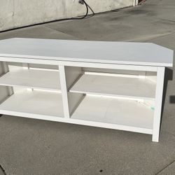 Solid Wood White TV Stand 58x16x24h