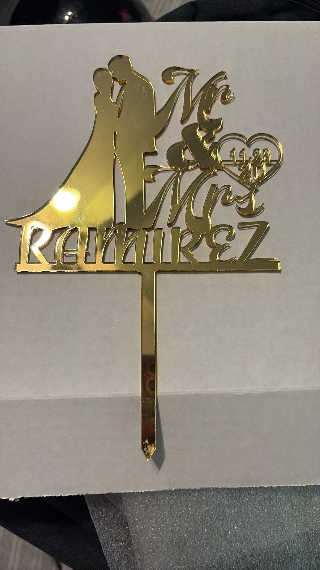 Mr And Mrs Ramirez Cake Topper