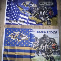 Used Baltimore Ravens Flags Size 3ftx5ft