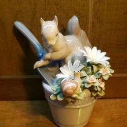 Collection Of 4 Rare Lladro Figurines Butterfly Butterflies Squirrel Snail Hebrew Boy