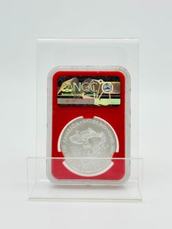 2016-W BURNISHED SILVER EAGLE NGC MS70 30TH ANNIVERSARY LETTERED EDGE USED