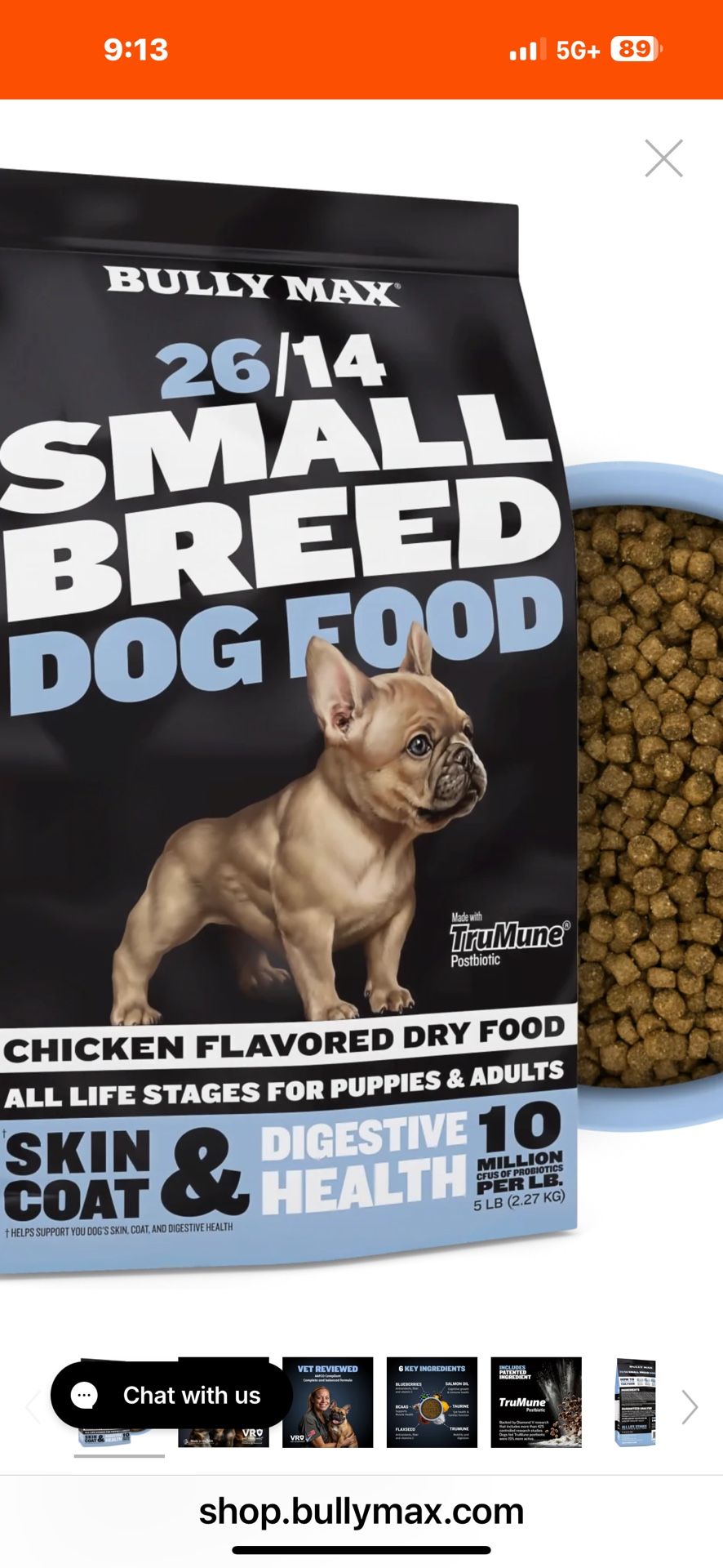 New bag of dog food for puppies