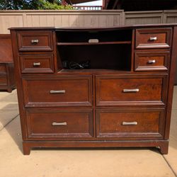 Solid Wood 9-Drawer Dresser w/ Media Shelf