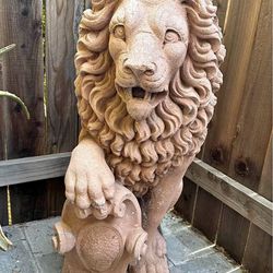 Solid Stone Lion Statue