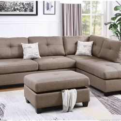✨️✨️3 PC SECSIONAL SOFA  MOCHA NEW IN BOX ☎️ 1714586,2564 