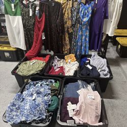 Wholesale bulk women’s Lot clothing Mixed dresses. Shirts . Skirts . Tops . Jackets  Ready to sell Great quality Perfect for resellers. Mix Sizes 