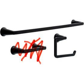 Matte Black Towel Bar + Towel Ring – Like New