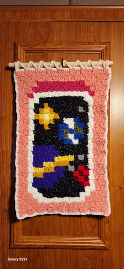 Pink Space Window Crochet Tapestry (Physical Item)