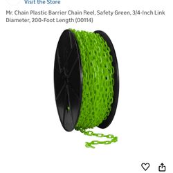 Mr. Chain Plastic Safety Green, 3/4-Inch Link Diameter, 200-Foot Length