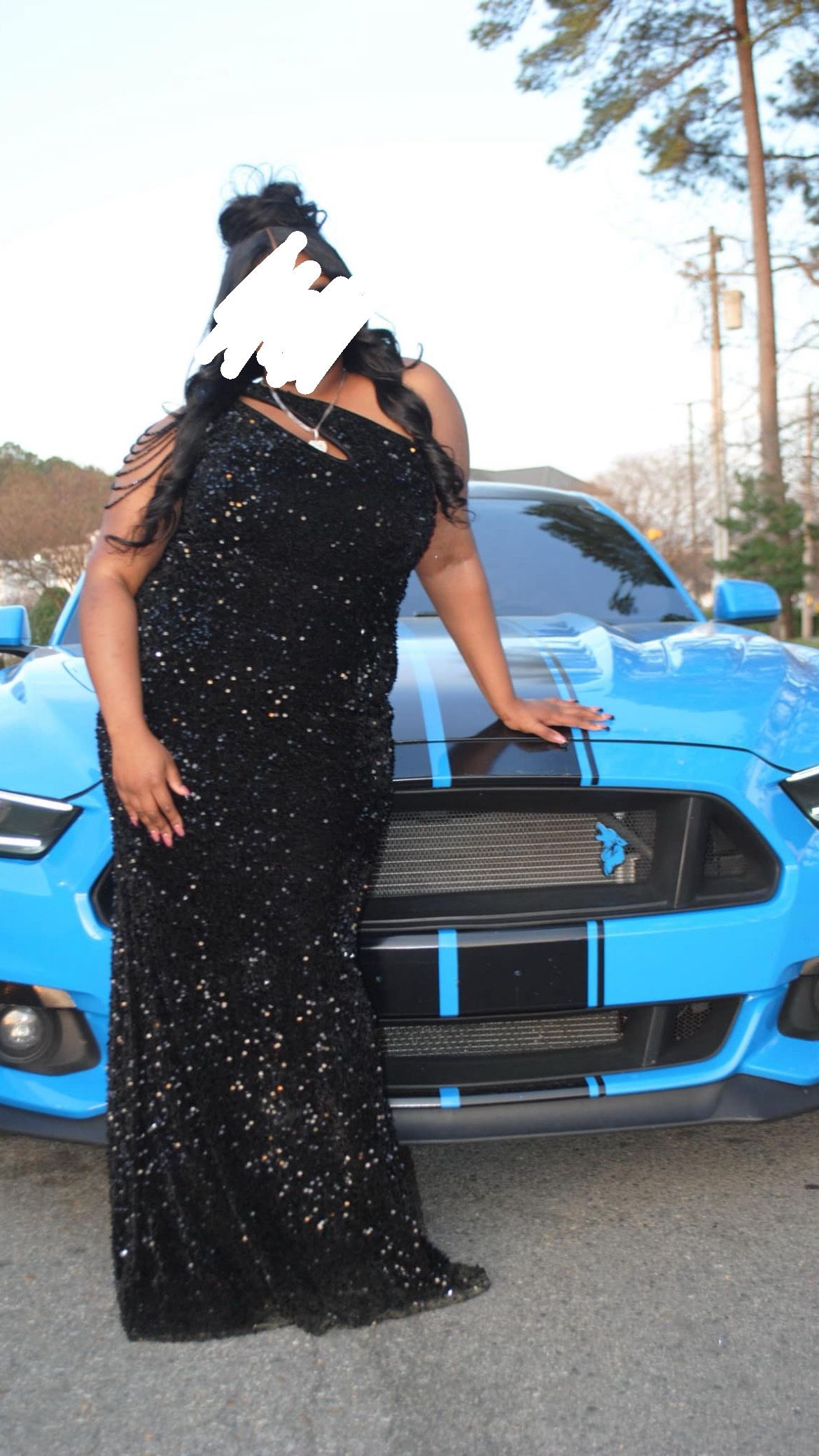 Black Sequin Prom Dress.