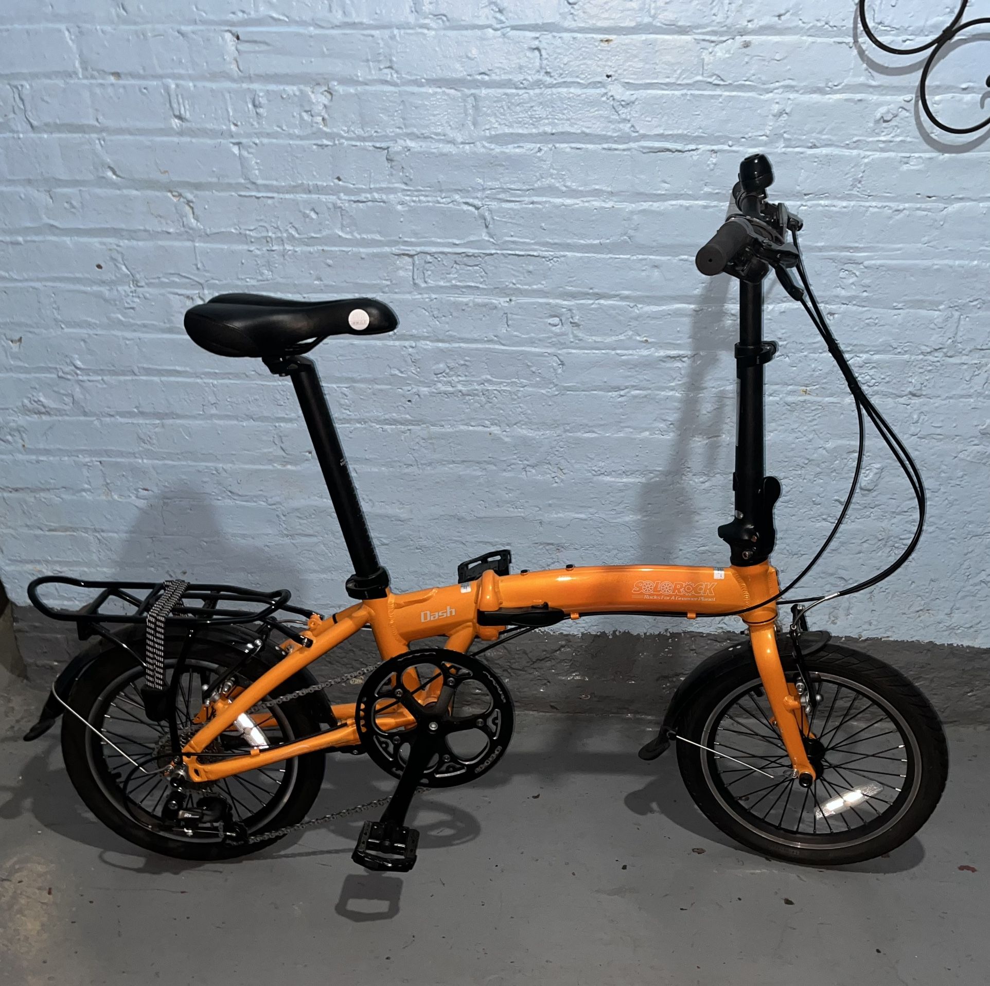 SoloRock Dash 16” Orange Folding Bicycle -Low Miles