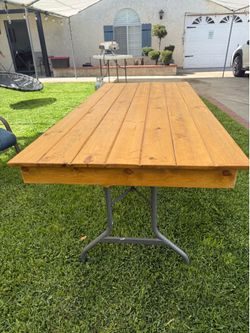 Custom Made Wood Table Top for 6 ft Plastic Tables
