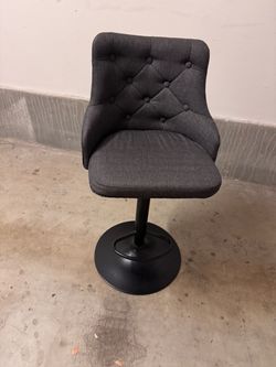 Dark Gray Tufted Bar Stool