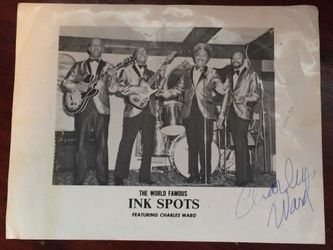 Vintage photo Ink Spots - Charles Ward autographed