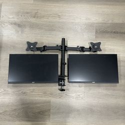 2 Acer K243Y Monitors 24” With HDMI And Desktop Mount