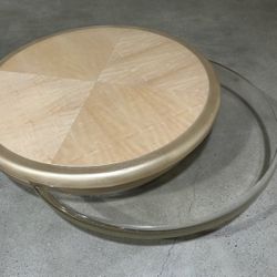 Massive Wood & Lucite Coffee Table