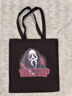 Ghostface 'Wazzzup' Horror Tote Bag