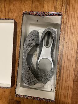 Melissa Jelly Flat Silver Size 6