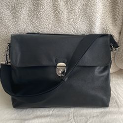 Coach Unisex Black Leather Messenger Bag