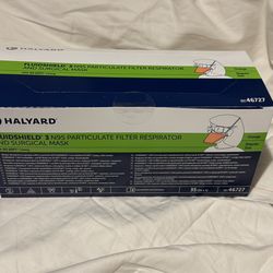 $9.00 Box  NEW 35 pieces N95 Face Masks   NOT EXPIRED. Halyard FLUIDSHIELD 3 N95 Respirator & Surgical Face Mask.  Adult Regular Medium Size36 Boxes A