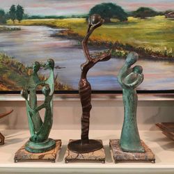 Brown Marbled Stone Statue or Curio Pedestal Base
