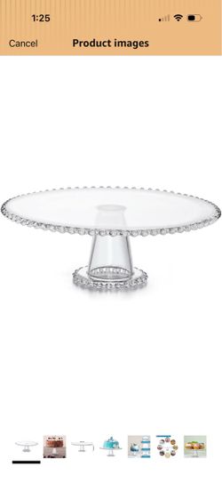 MDLUU Glass Cake Stand 12 inch, Pedestal Cake Platter, Dessert Server Display for Wedding, Birthday, Baby Shower