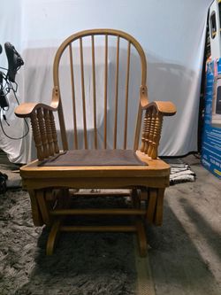 Wooden Rocking Chair & Foot Rest