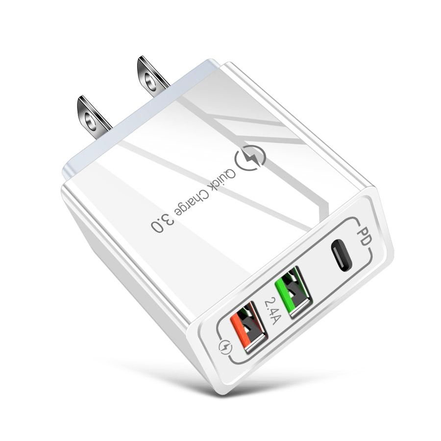 3 Ports Type-C PD + QC3.0 USB Fast Charge Full Speed High Quality Quick Home Charger
