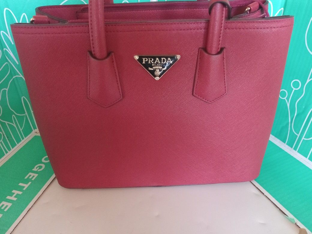 ***PRADA*** Red Leather PRADA Galleria Handbag