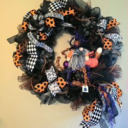 Halloween Gnome Wreath