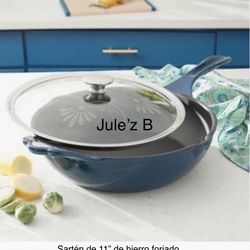 Princess House Sartén de 11” De Hierro Forjado Nuevo En Su Caja 