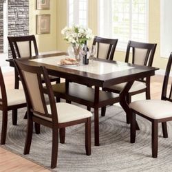 Dining Table Set 7 Piece Dining Set for Dining Room 