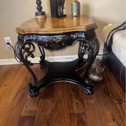 Antique Oak Wood Coffee & End Table