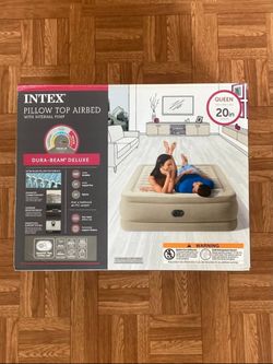Intex Queen Dura-Beam High-Raised Airbed (Built-In Pump)