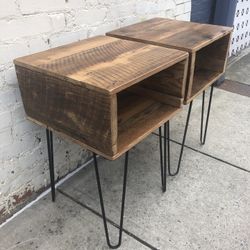 $95 each side tables made from antique wood