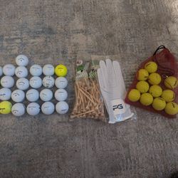 36 Golf Balls Tees And A Left Hand Glove