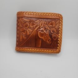 Western Tooled Leather Bi-fold Wallet  