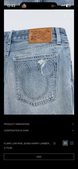 Brand New With Tags Zara X Disney Denim Low Rise Size 36 Jeans