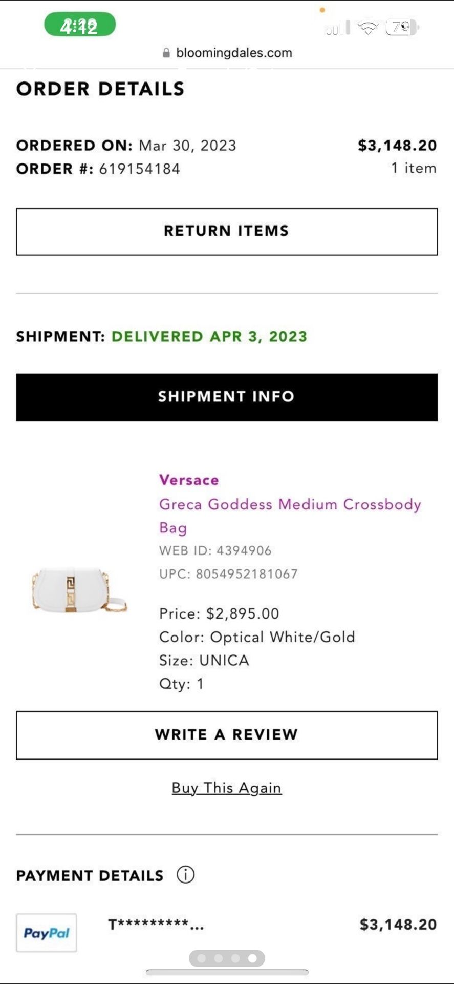 Versace Greca Goddess Medium Crossbody Bag